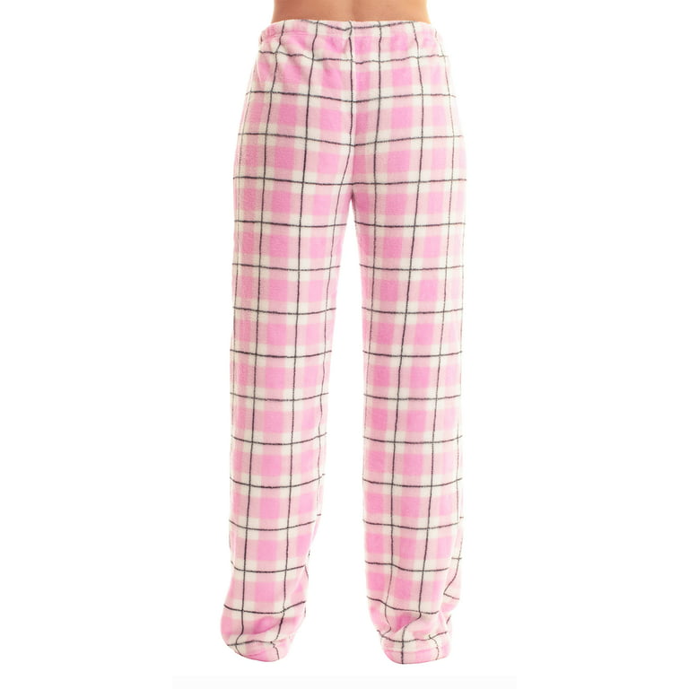 Just Love Women's Plush Pajama Pants - Soft and Cozy Lounge Pants (Pink -  Plaid, 2X)