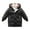 Black, variant on URMAGIC Toddler Boys Girls Solid Color Hooded Extended Thick Padded Jacket Zipped Fleece Lined Down Coat for kids 2-8T