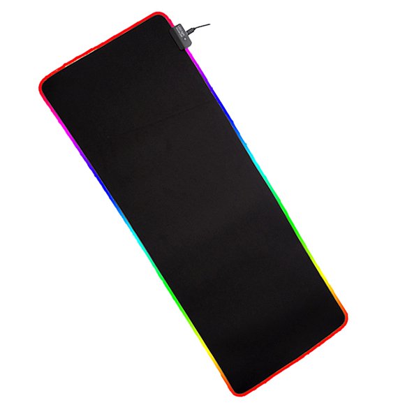 Alfombrilla de ratón RGB luminosa para juegos, antideslizante, para el hogar y la oficina, 3 mm (negra)