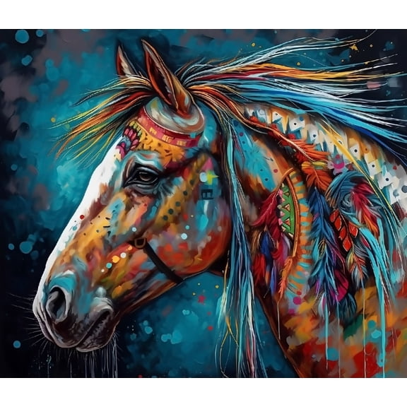 Paint by Numbers for Adults -Horse (2) - Acrylic Easy Paint by Numbers for Adults Beginner DIY Painting by Numbers for Gift Home Wall Decor 16”W x 20”L-