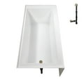 thumbnail image 6 of Streamline NAL-5600-PBR 66 in. x 32 in. Acrylic Left-Hand Drain Alcove Bathtub in Glossy White With External Drain in Polished Brass, 6 of 10