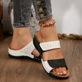 thumbnail image 4 of Dakaela Orthopedic Sandals for Women Arch Support Flip Flops Wide Width Wedge Platform Slip on Slides, 4 of 8