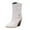 White, variant on PEASKJP Heeled Boots for Women Mid Calf Chunky Heels Patent Leather Boots,White 41