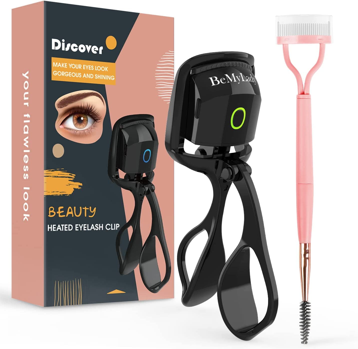 Heated Eyelash Curler Rechargeable Electric Eyelash Curler LongLasting Heated Lash Curler