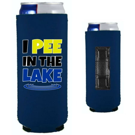 

I Pee In The Lake Magnetic Slim Can Coolie (Navy)