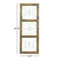 thumbnail image 4 of DecMode Brown Wood Scroll Distressed Panel Home Wall Decor with Bronze Metal Scrollwork, 14" x 1" x 36", 4 of 13