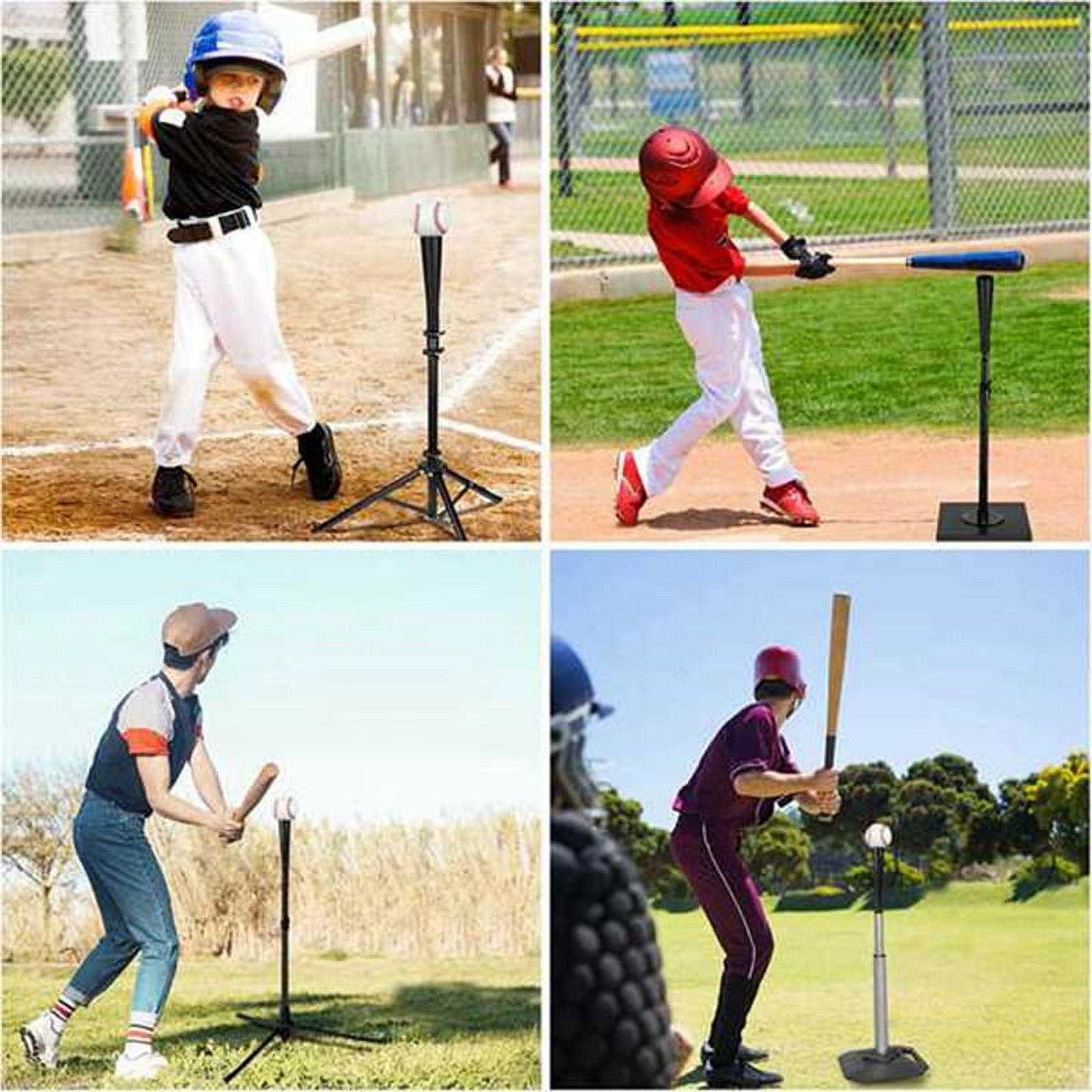 Osfvolr 29.5In-45.3in Baseball Softball Batting Tee for Hitting Height Adjustable Practice Training Travel Tee Ball Stand