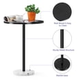 thumbnail image 4 of 15.7" D × 21.2" H Round Table Black Side Table Decorative Table for Small Spaces, Living Room, Bedroom, Balcony, White, 4 of 9