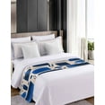thumbnail image 4 of Xipuska Blue Color Block Bed Runners for Cal King Size Bed, Decorative Bed Throws for Foot of Bed, Minimalist Modern Abstract Geometric Bed Runner Sofa Throw Bedding Scarf Slipcover for Bedroom, 4 of 6