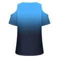 thumbnail image 4 of Aofany Womens Blouse Gradient Loose V-Neck Short Sleeve Tunic Shirt Casual Off Shoulder Summer Tops, 4 of 4