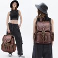 thumbnail image 2 of Mochila antirrobo para mujer Mochilas para mujer Monederos Mochilas de cuero sintético Mochila escolar impermeable Mochila de hombro Mochila escolar Mochila de ocio color café, 2 of 4