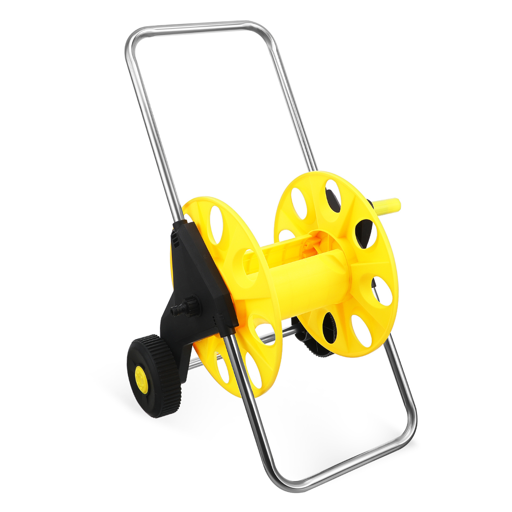 HONMEET Garden Hose Reel Cart with Wheels, Yellow Hose Storage Trolley for Easy Outdoor Watering
