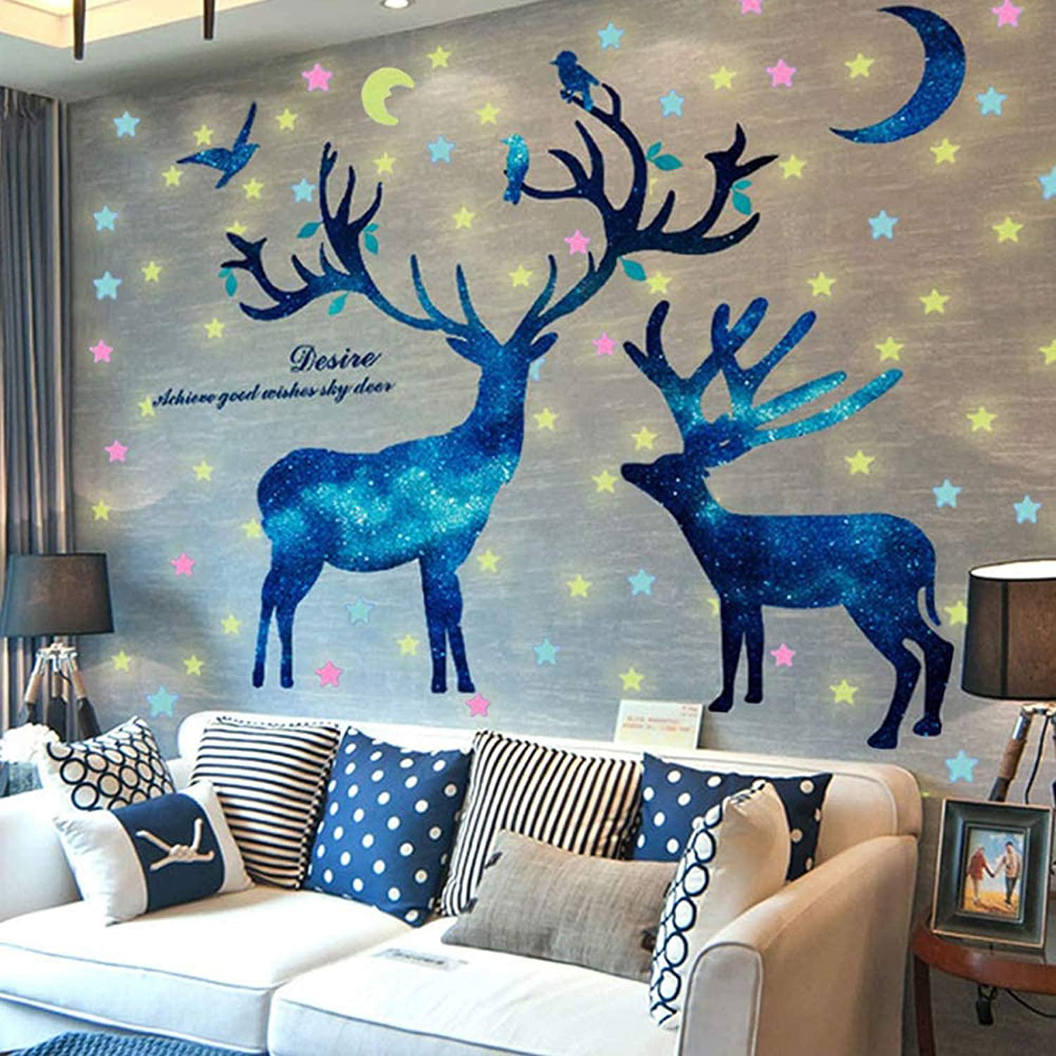 Removable Teen Wolf Moon DIY wall decal stickers for living room bedroom decoration Girls Kids Home Mural Creative Wall Decals A 