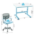 thumbnail image 3 of Infans Height Adjustable Kids Desk & Chair Set Study Desk Chair w/Sit-brake Caster Blue, 3 of 7
