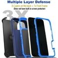 thumbnail image 3 of For iPhone 17 Case With Belt Clip, Kickstand, Shockproof Dust/Drop Proof 3 in 1 Full Body Rugged Heavy Duty Durable Cover Blue, 3 of 6