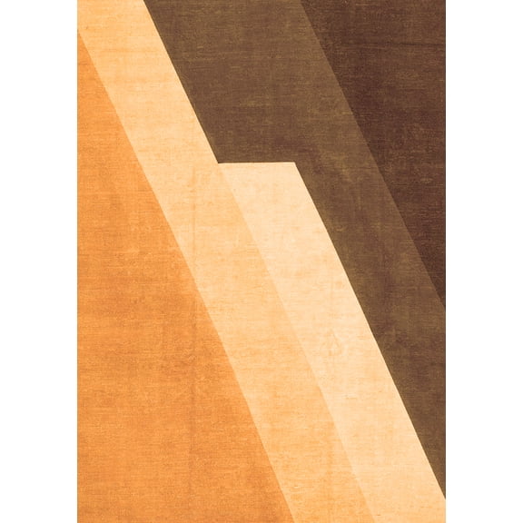 Ahgly Company Indoor Rectangle Abstract Orange Modern Area Rugs, 5' x 7'