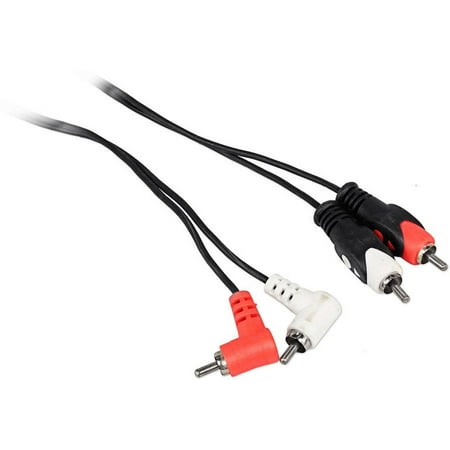- Rockville RCDR3R Dual Mono Right Angle RCA to Straight RCA Cable, 100 Percent Copper, 3'