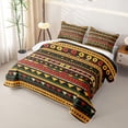 thumbnail image 3 of jejeloiu Bohemian Aztec Twin Quilt Set For Men Women,Colorful Tribal Twin Coverlet Set,Multicolor Black,2-Piece, 3 of 7