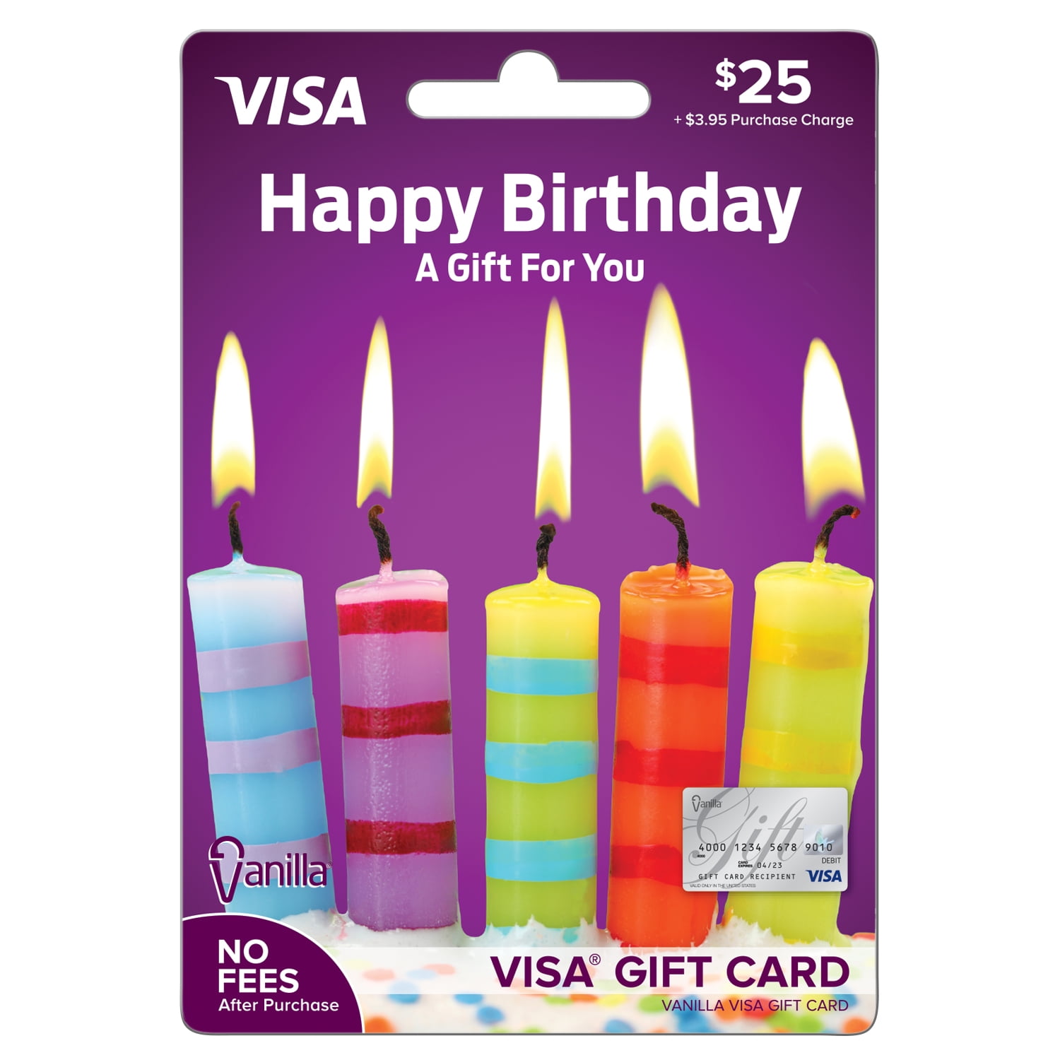 Vanilla Visa $25 Birthday Candles Gift Card - Walmart.com - Walmart.com