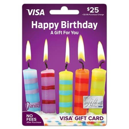 Vanilla Visa $25 Birthday Candles Gift Card