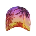 thumbnail image 2 of Fotbe Palm Trees At Sunset Baseball Cap, Palm Trees At Sunset Print Dad Hat,Outdoor Hat,Adjustable Sports Cap, Perfect For Activities, 2 of 9