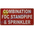 thumbnail image 1 of Combination FDC Standpipe and Sprinkler Sign(Aluminium Reflective, RED 6X12) (ref-2201), 1 of 5