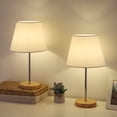 thumbnail image 2 of 2Pcs Fabric Shade Table Lamp Desk Lamp Night Light for Living Room Bedroom, 2 of 5