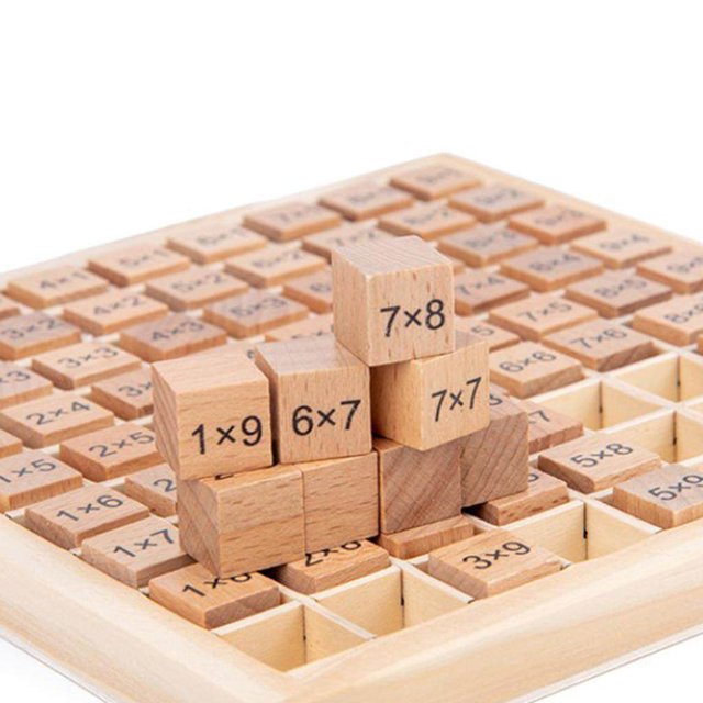 ruzhgo Wooden Times Table Math Multiplication Blocks Board learning supplies early learning toys Counting materials toys board Toy Wood