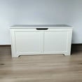 thumbnail image 6 of ENTU 39.37 Inch Cream White Top Open Cat Litter Box Enclosure MDF Dog Proof Hidden Litter Box Cabinet for Large Cat, 6 of 11