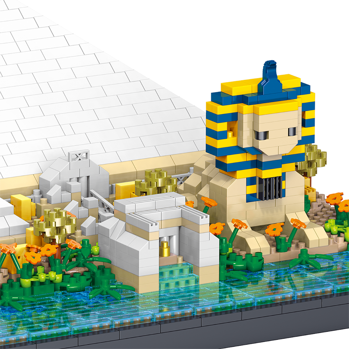 TzFioy Great Pyramid of Giza & Sphinx Micro Brick Building Set (2273 Pieces) – Landmark Model Educational Toy Gift for Kids and Adults