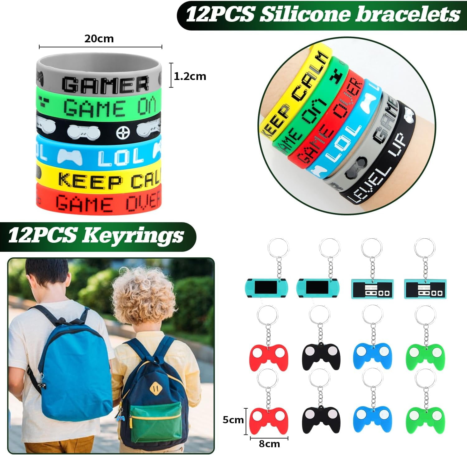 Video Game Party Favors, 124 PCS Gaming Birthday Party Supplies for Kids Gamer