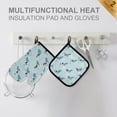 thumbnail image 4 of Yayeee Oven Mitts and Pot Holder Set of 2 Heat Resistant Kitchen Gloves Baking Hot Pad, Blue Ice Hockey, 4 of 5