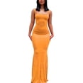 thumbnail image 1 of Vestido Largo ajustado Qarigey Cami Correas Sin mangas Naranja/M, 1 of 5