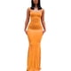 thumbnail image 5 of Vestido ajustado Qarigey larga Ropa de fiesta Spaghetti Midi Asimétrico Apretado Hendidura Cuerpo delgado, 5 of 6