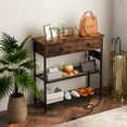 thumbnail image 5 of Costway Entryway Table with Charging Station Narrow Console Table with 2 Drawers Brown, 5 of 10