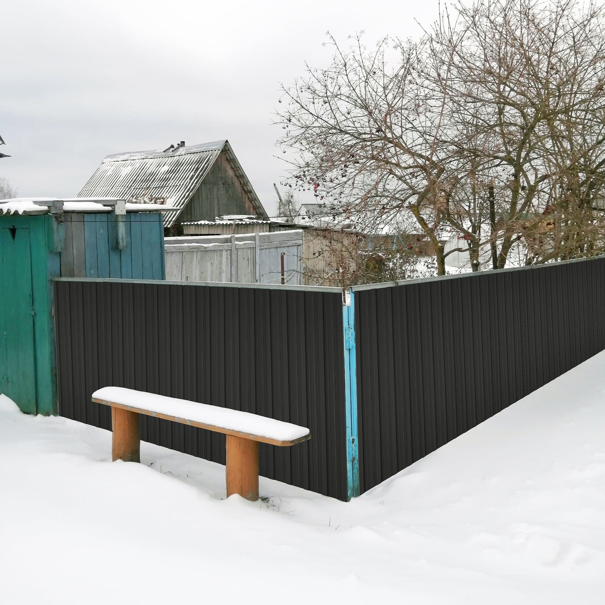 25 pcs Metal Roof Panels 176.5 ft² Galvanized Steel Corrugated Tin Roofing Panels Gazebo Top Cover Sheds, Garages, Stables and Mobile Homes Replacement for Patio Outdoor Garden, Black