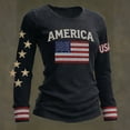 thumbnail image 2 of ASDFVBKG American Flag Shirts Womens American Flag 1776 Tee 4th Of July Flag Usa Graphic Shirts for Women Gray S, 2 of 2