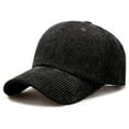 thumbnail image 2 of Riforla Corduroy Baseball Cap for Men and Women Stylish Casual Sun Hat Versatile Soft Texture Sunshade Cap Hats for Woman Black, 2 of 8