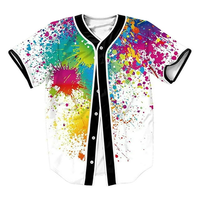 Pompotops Femmes Unisexe Manches Courtes Chemisier Années 90 Baseball Tops Parti