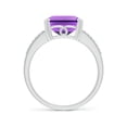 thumbnail image 2 of ANGARA Natural 4 Ct. Amethyst with Diamond Classic Ring in 14K White Gold for Women (Ring Size: 3), 2 of 9