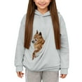 thumbnail image 4 of shqvo Girls Cat Pouch Hoodie Hoodies with Pet Holder Kitten Puppy Carriers Pullover Long Sleeve Hooded Sweatshirt Kangaroo Pocket Pullover Fall Top, 4 of 6