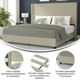 thumbnail image 3 of Flash Furniture Quinn Stitched Upholstered Platform Bed, Beige, King, 3 of 12