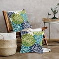 thumbnail image 3 of Navy Blue Green Teal Pillow Covers 20x20 Inch Set of 2 Dahlia Floral Decorative Throw Pillows For Couch Geometry Flowers Modern Pillow Cases Farmhouse Decor For Sofa Couch Porch Living Room Outdoor, 3 of 6