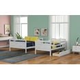 thumbnail image 5 of [US IN STOCK] Twin over Full Bunk Bed with Ladder, Two Storage Drawers, Safety Guardrail, White, 5 of 9