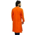 thumbnail image 4 of Atasi Men's Band Collor Orange Kurta Dupion Full Sleeve Ethnic Shirt-Large, 4 of 7