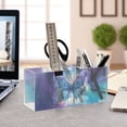 thumbnail image 3 of Butterfly Acrylic Pen Holder Cup 4 Compartments Clear Pencil Organizer Makeup Brush Holder Storage for Office Desktop Dorm, 3 of 5