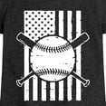 thumbnail image 3 of Instant Message - Baseball Flag - Youth Girls Fitted Short Sleeve T-Shirt, 3 of 6