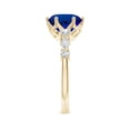 thumbnail image 3 of ANGARA Lab Grown 3.75 Ct Blue Sapphire Diamond Engagement Ring for Women in 14K Yellow Gold (Size-9mm) | September Birthstone, Anniversary, Jewelry Gift for Women | Lab-Grown Blue Sapphire Ring, 3 of 8