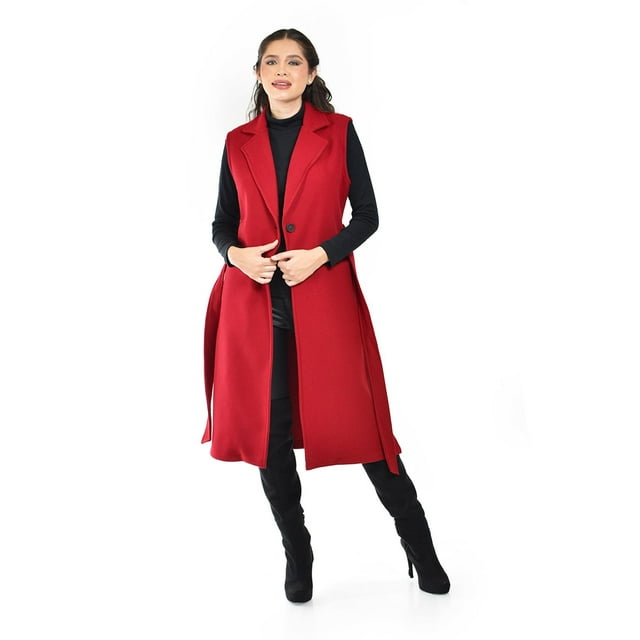 Chaleco largo con cinto Roman Fashion /Juvenil, 3018 (Rojo) rojo XG