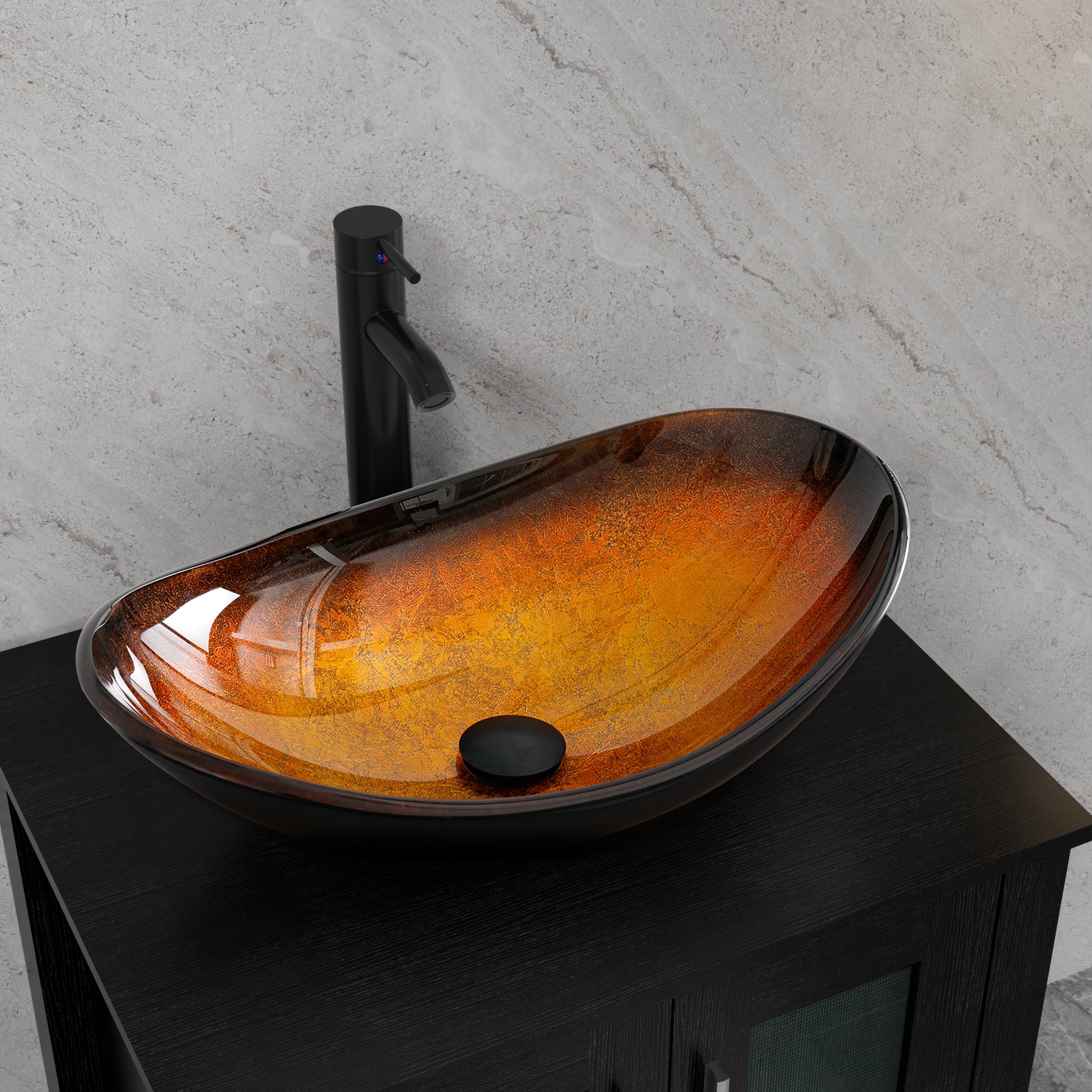 VS029BR 21" Stained Glass Bathroom Vessel Sink